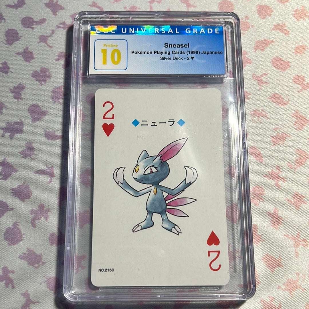 CGC 10 - Sneasel - Japanese - Pokemon Playing Cards - Silver Deck - 2 American Hobby Time LLC CGC 10 - Sneasel - Japanese - Pokemon Playing Cards - Silver Deck - 2 American Hobby Time LLC