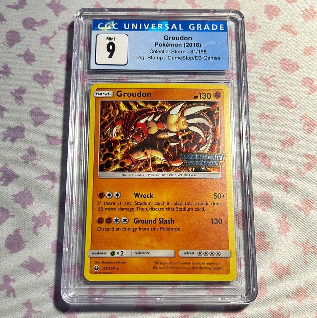 CGC 9 - Groudon - Celestial Storm - Legendary Stamp