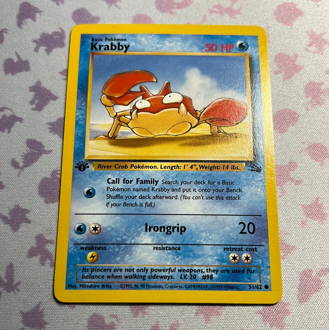 Krabby - Fossil Set 1st Edition 51/62 (NM)