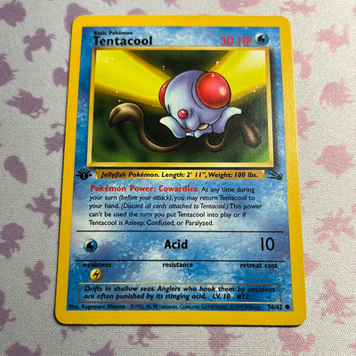 Tentacool - Fossil Set 1st Edition 56/62 (NM)