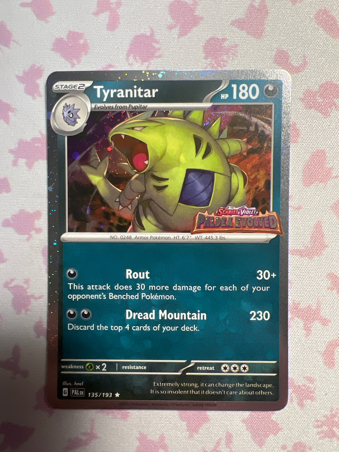 tyranitar pokemon card value Tyranitar - Paldea Evolved 135/193 - Stamped Promo