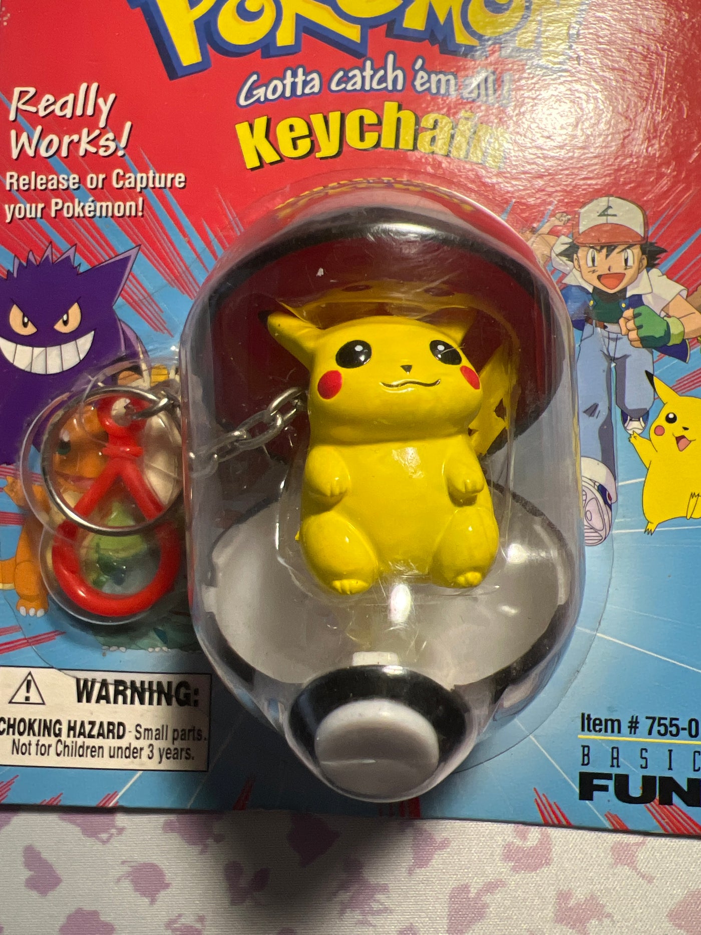 Vintage Pokemon Keychain - Pikachu - Sealed