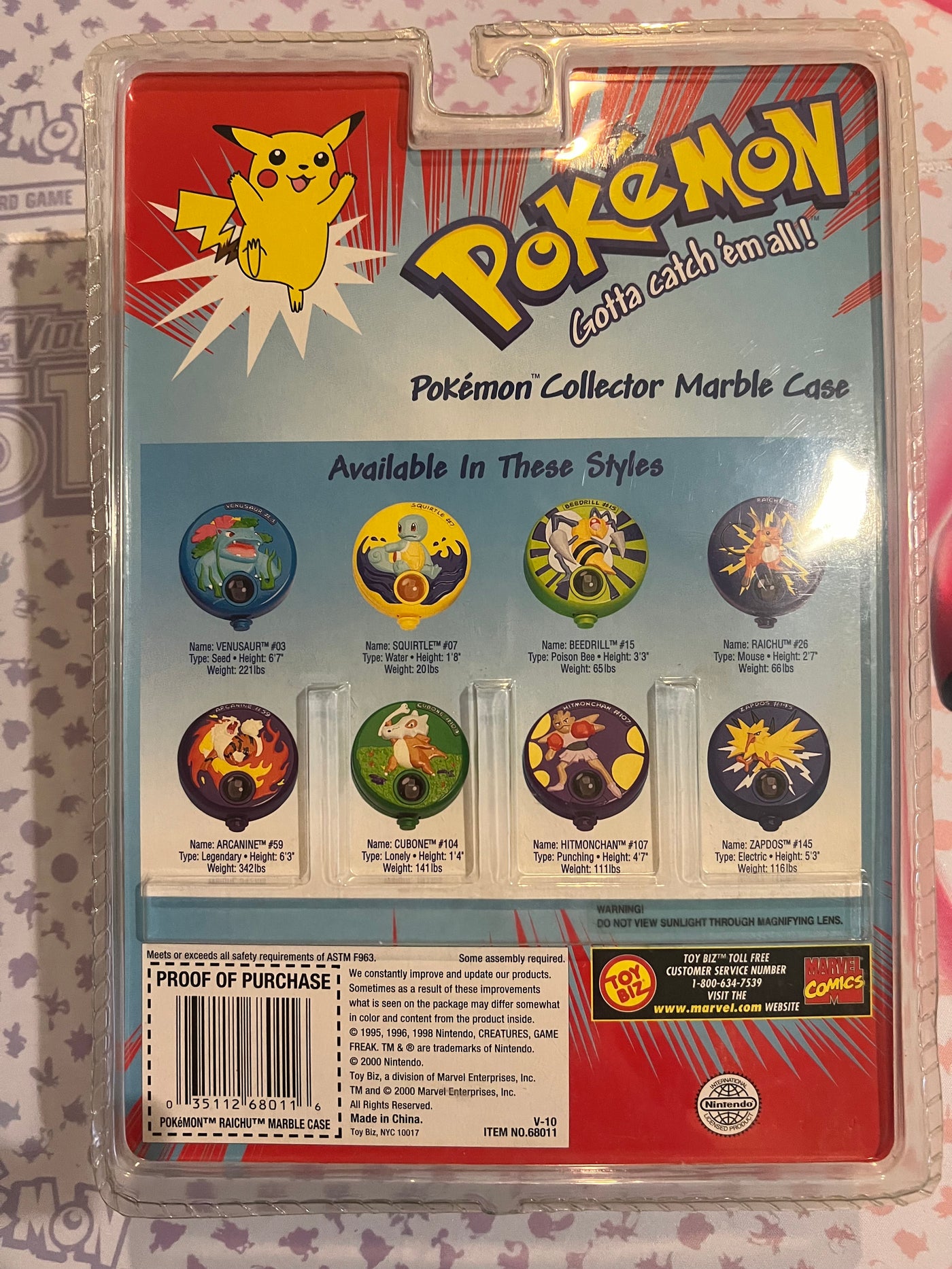 Vintage Pokemon Marble Case - Raichu - New